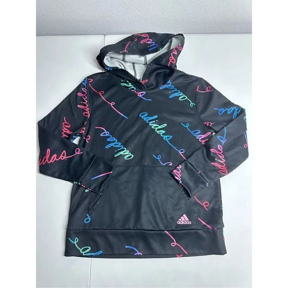 Adidas Girls Multicoloured Hoodie Logo Size Medium (10-12)